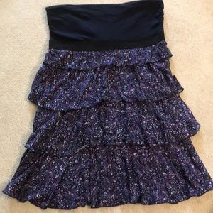 Express Strapless Layered Floral Dress